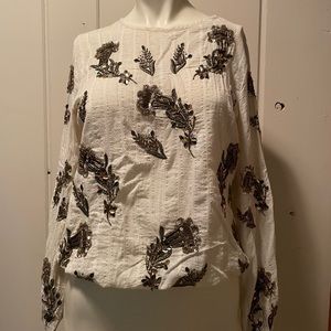 Anthropologie beaded embellished blouse size XS